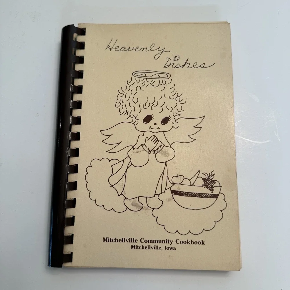 Mitchellville Iowa Community Cookbook Heavenly Dishes Spiral Bound Recipes VTG